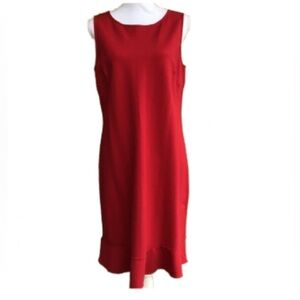 Chic Red Midi Dress Lands End 14 Christmas Valentine’s Day!